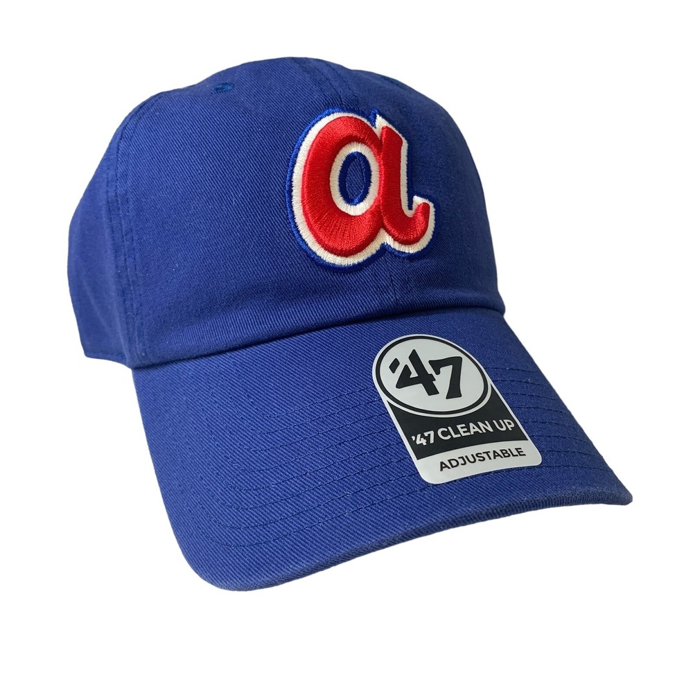 '47 Brand Atlanta Braves MLB Adjustable Royal Blue Clean Up Cap Hat OSFM